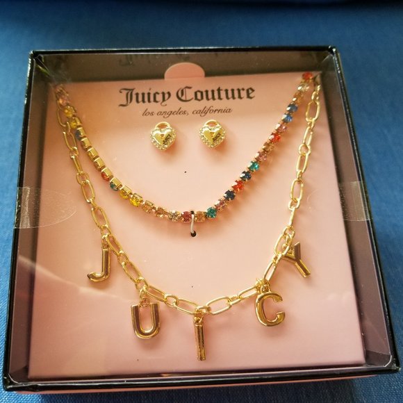 Juicy Couture "Juicy" Logo Name Necklace & Earrings - NWT&B - Picture 2 of 4